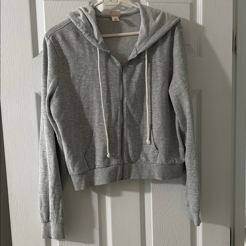 Gray Zip-Up Hoodie